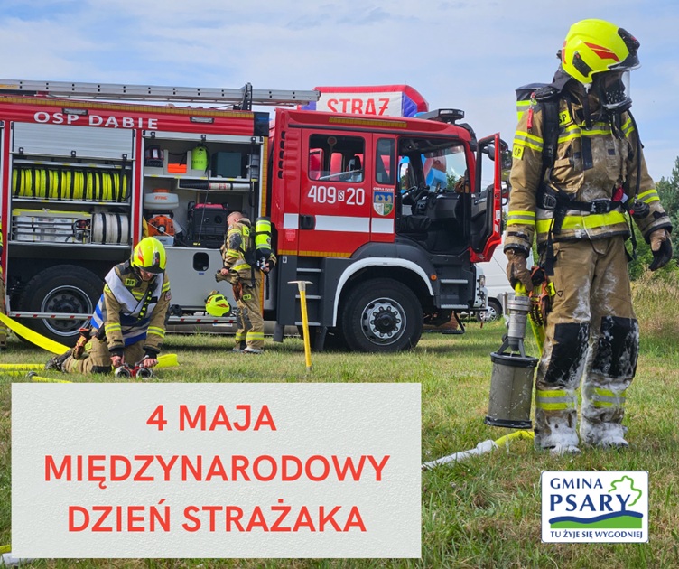 Grafika przedstawia zdjęcia strażaków