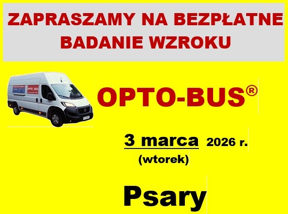 Plakat optobusa- bezpłantego badania wzroku