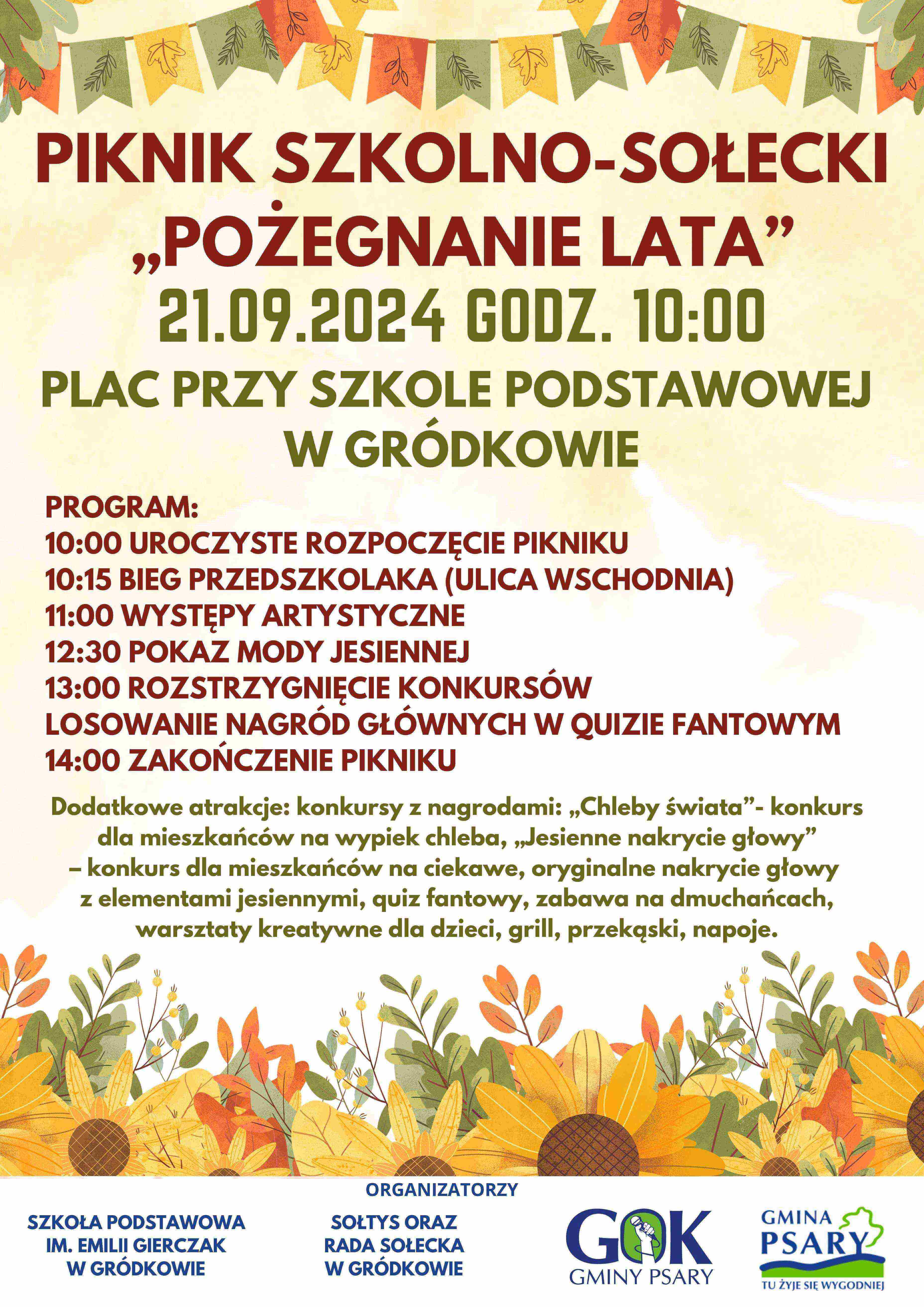 Grafika przedstawia Plakat zaproszenia na festyn