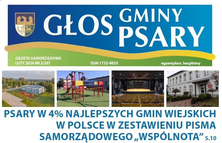 Grafika przedstawia okładkę Głosu Gminy Psary