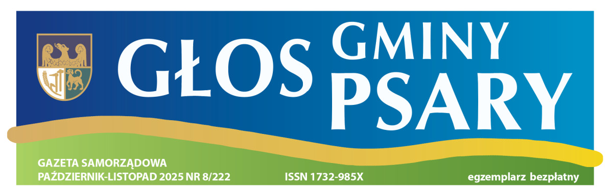 Grafika przedstawia nagłówek okładki gazety "Głos Gminy Psary"