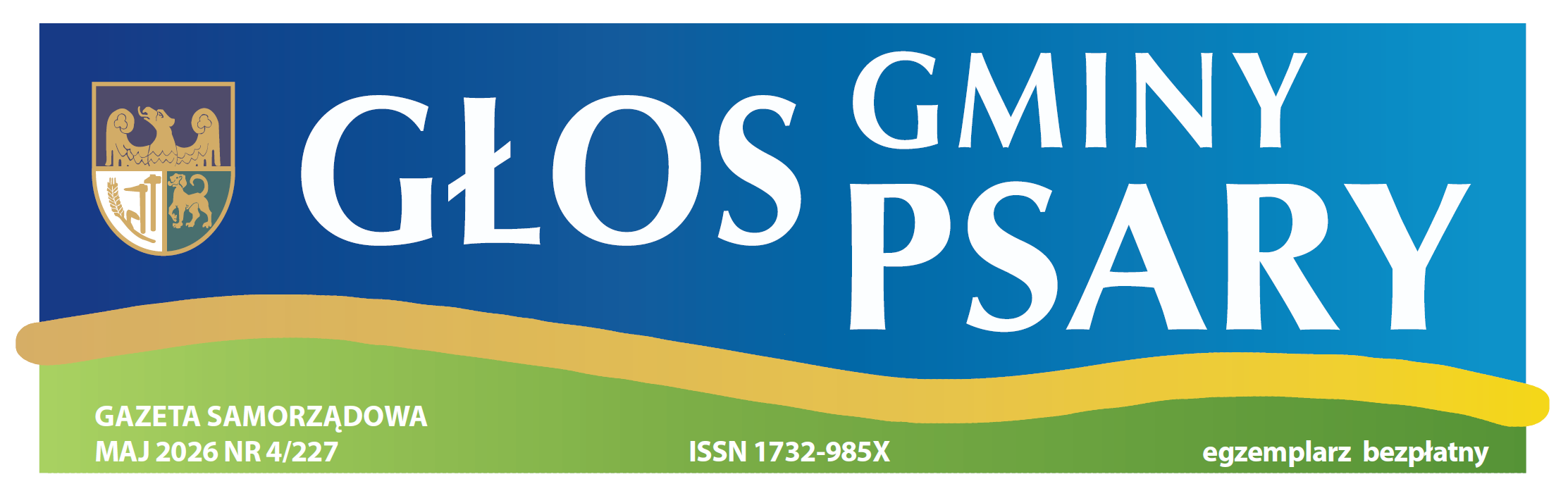 Grafika przedstawia okładkę Głosu Gminy Psary kwiecień 2026