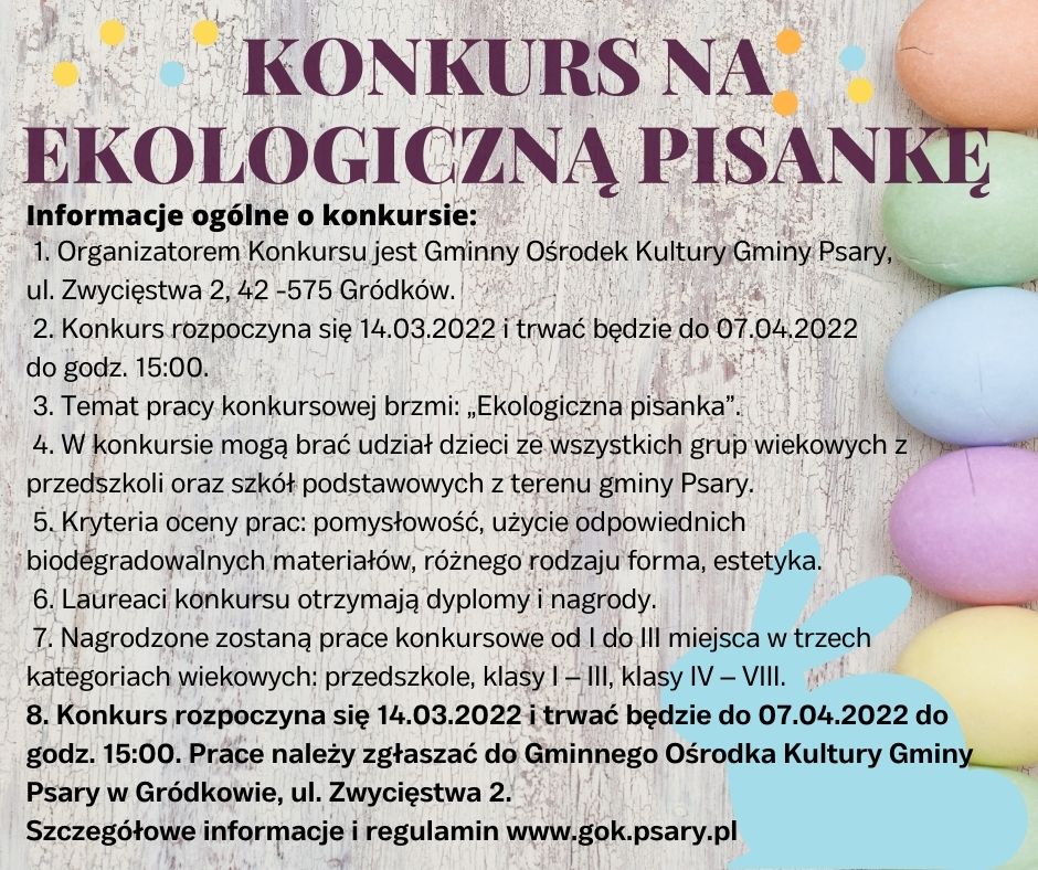 KONKURS NA EKOLIGICZN PISANK