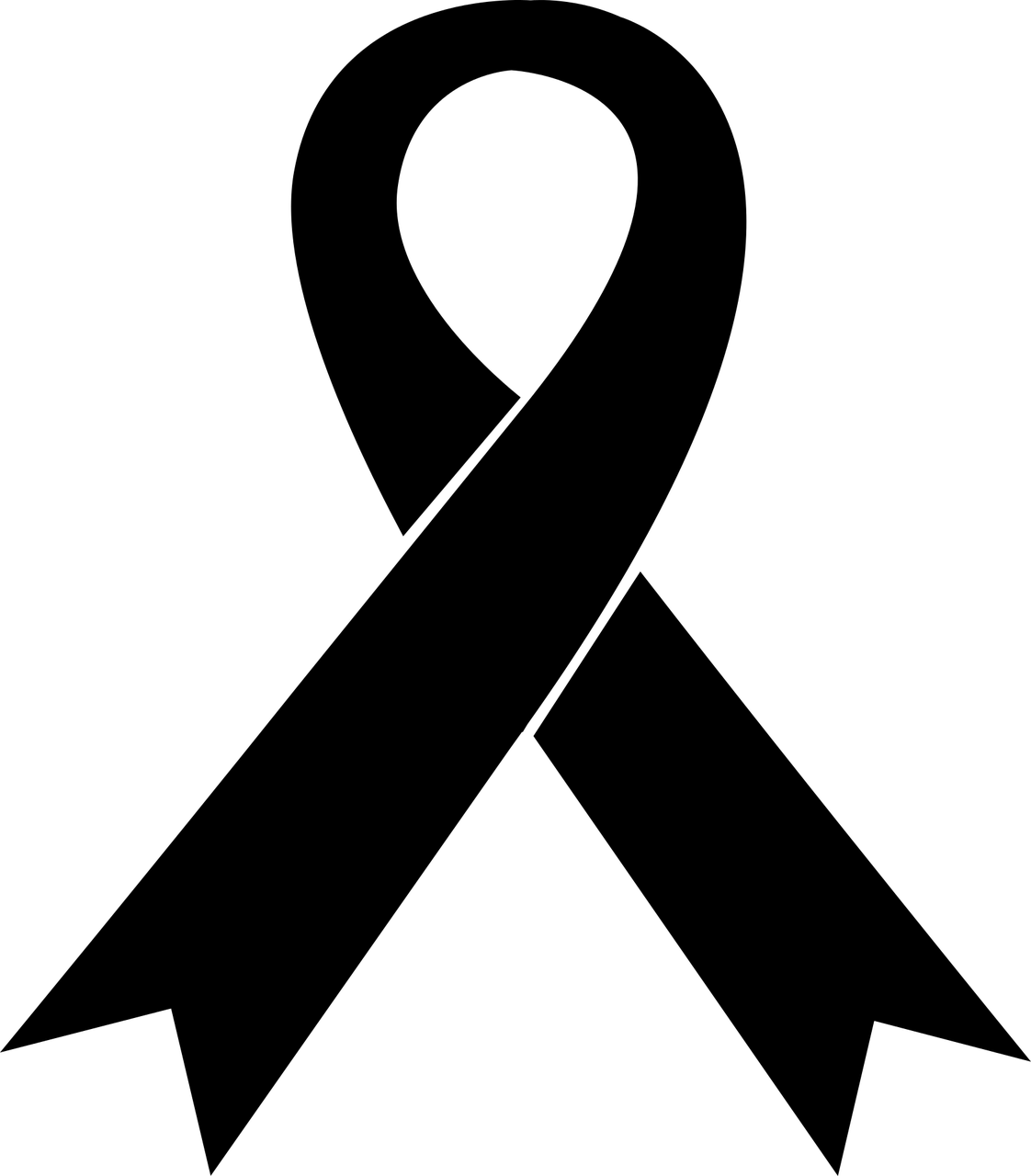 Grafika przedstawia czarną żałobną wstążkę