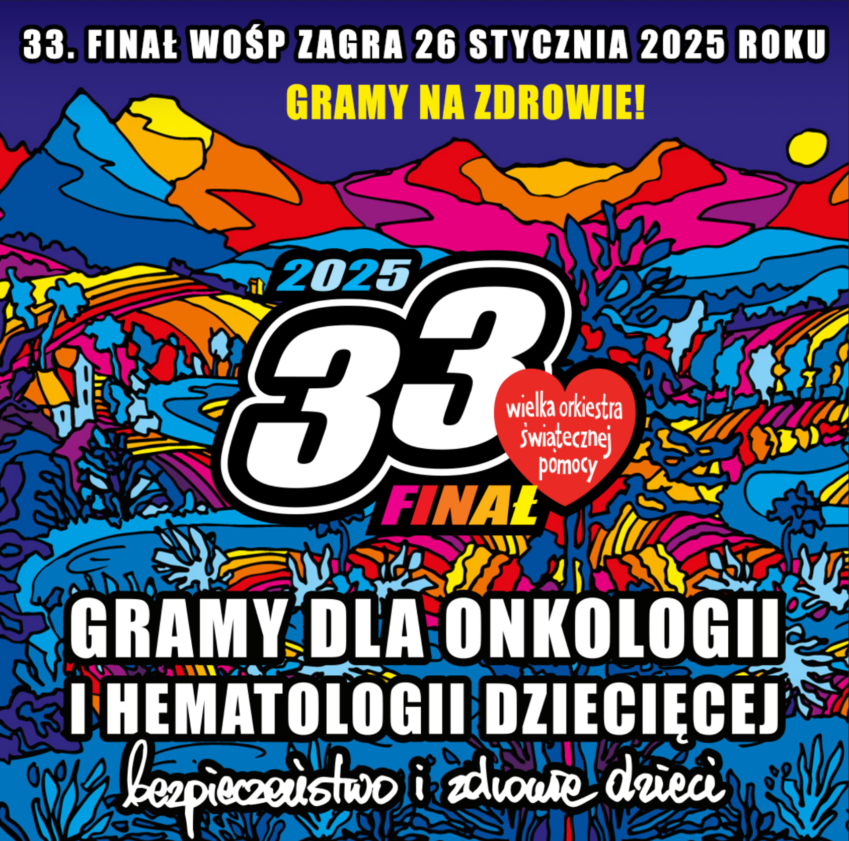 Grafika przedstawia fragment plakatu WOŚP