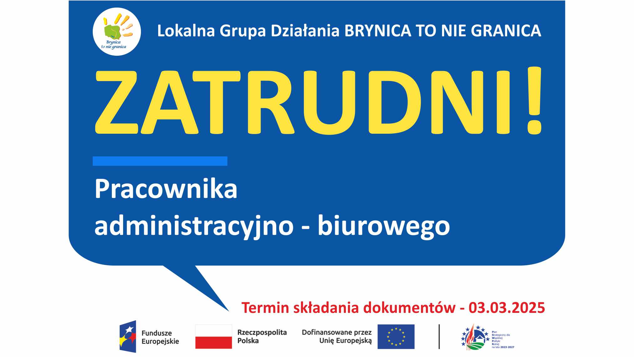 Grafika przedstawia plakat ogłoszenia o pracę