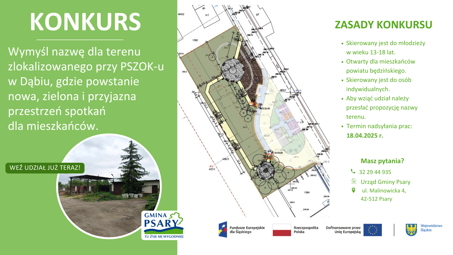 Grafika przedstawia plakat zapraszajacy do wzięcia udziału w konkursie 
