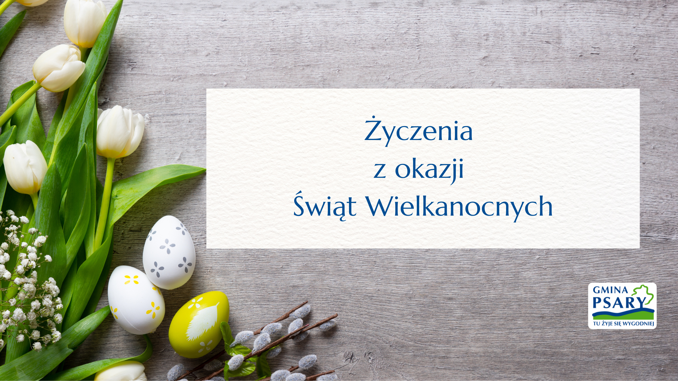 Grafika przedstawia kartkę wielkanocną