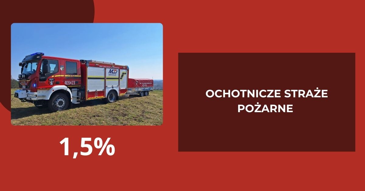 Przekaż 1,5% podatku dla Ochotniczych Straży Pożarnych!