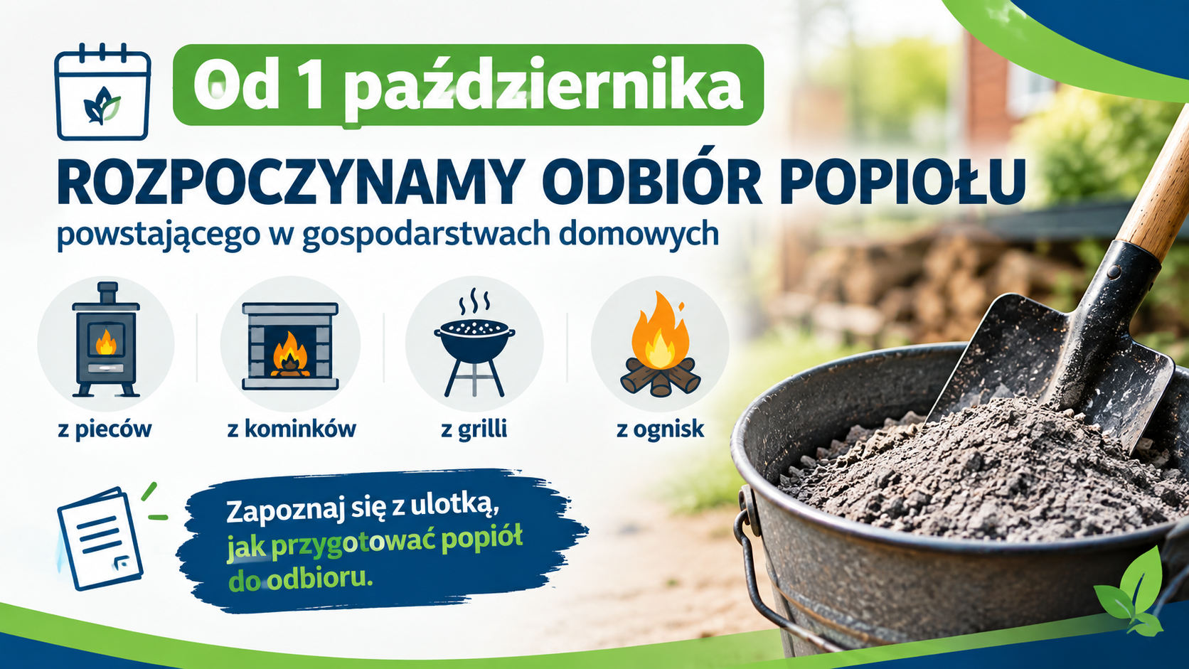 Ulotka odnośnie odbioru popiołu